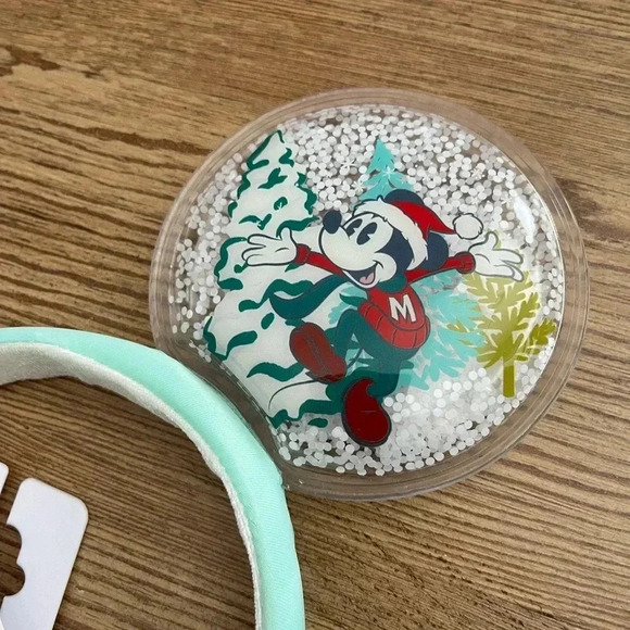 Disney Parks Mickey and Minnie Festive Snow  Globe Ears Headband - Picture 6 of 12